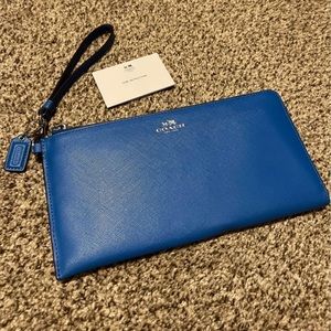Coach blue wristlet
